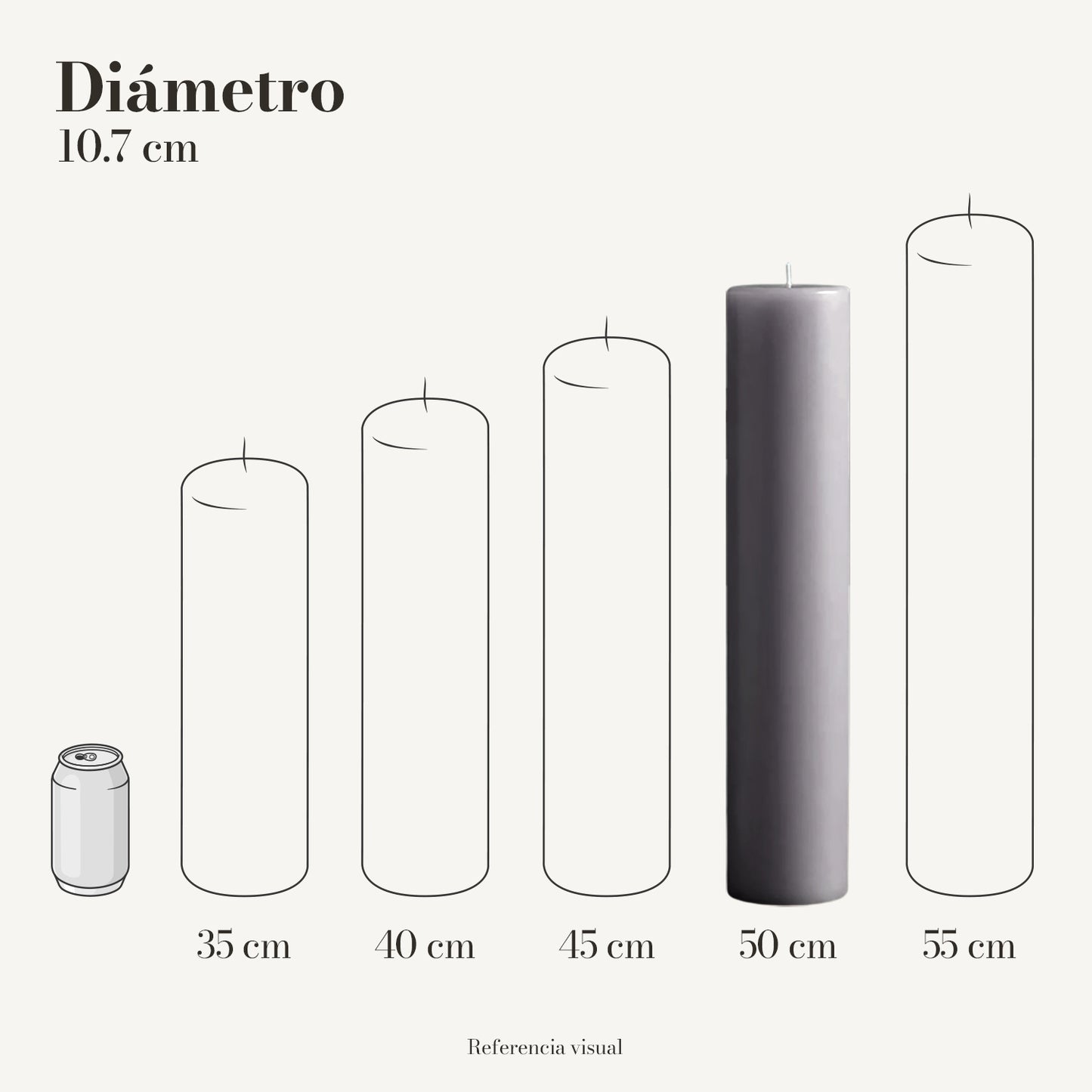 Cirio gris 10.7 cm diámetro - La Vela Amaltea