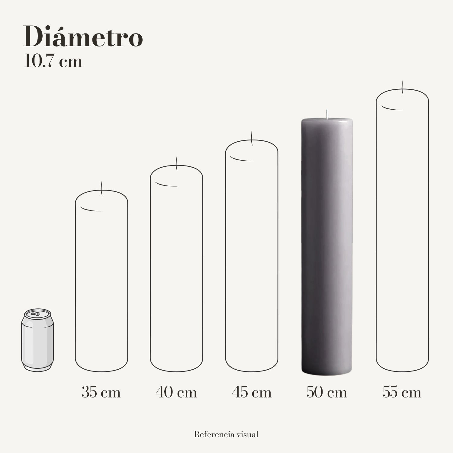 Cirio gris 10.7 cm diámetro - La Vela Amaltea