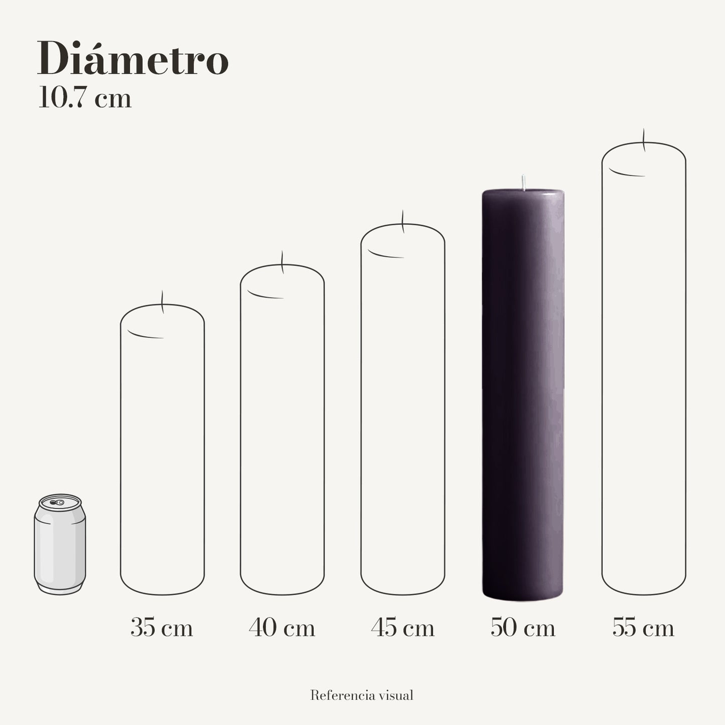 Cirio morado oscuro 10.7 cm diámetro - La Vela Amaltea