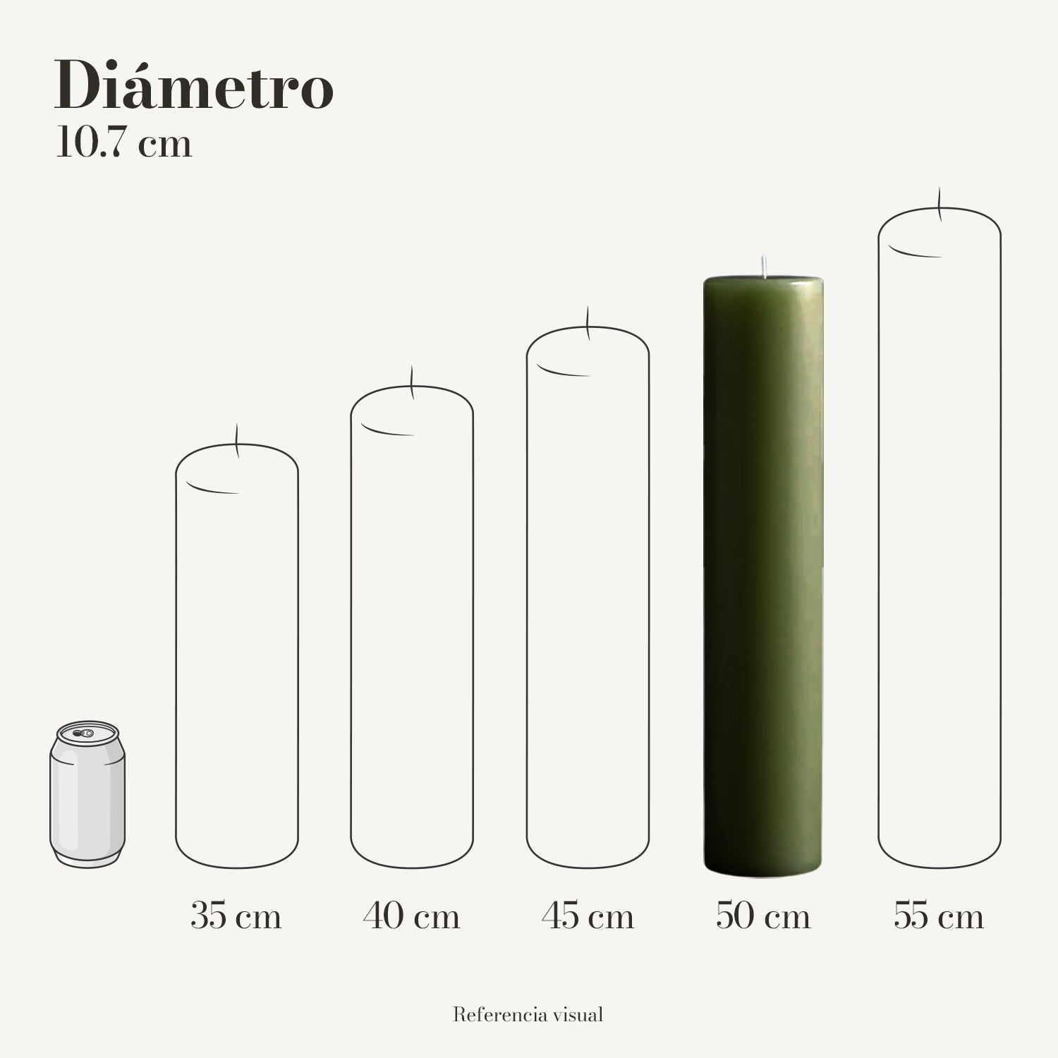 Cirio verde pino 10.7 cm diámetro - La Vela Amaltea