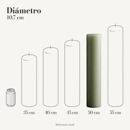 Cirio pistache 10.7 cm diámetro - La Vela Amaltea