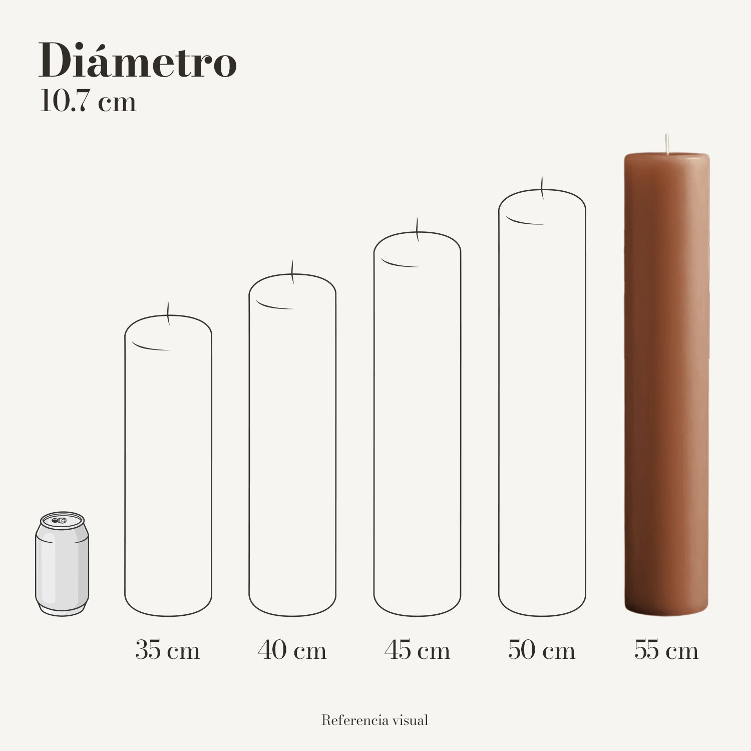Cirio café claro 10.7 cm diámetro - La Vela Amaltea