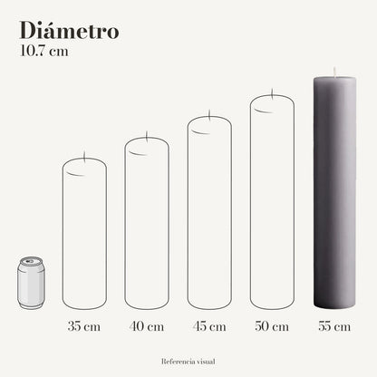 Cirio Gris 10.7 cm 55 cm