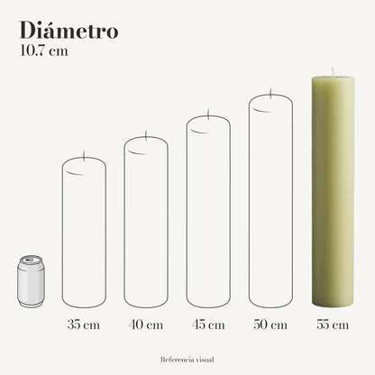 Cirio verde limón 10.7 cm diámetro - La Vela Amaltea