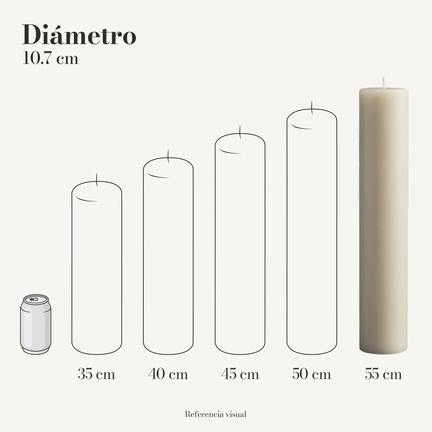 Cirio marfil 10.7 cm diámetro - La Vela Amaltea