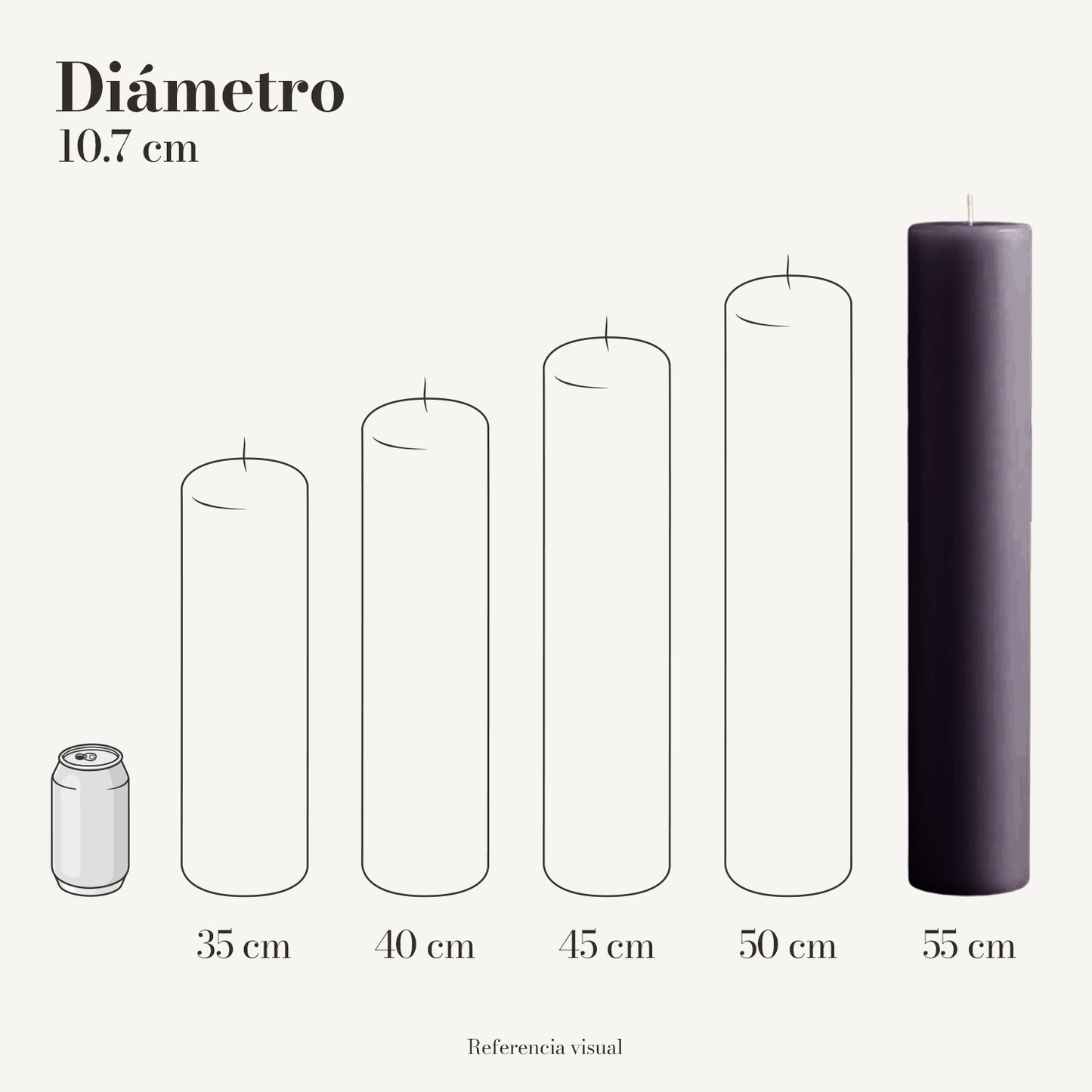 Cirio morado oscuro 10.7 cm diámetro - La Vela Amaltea