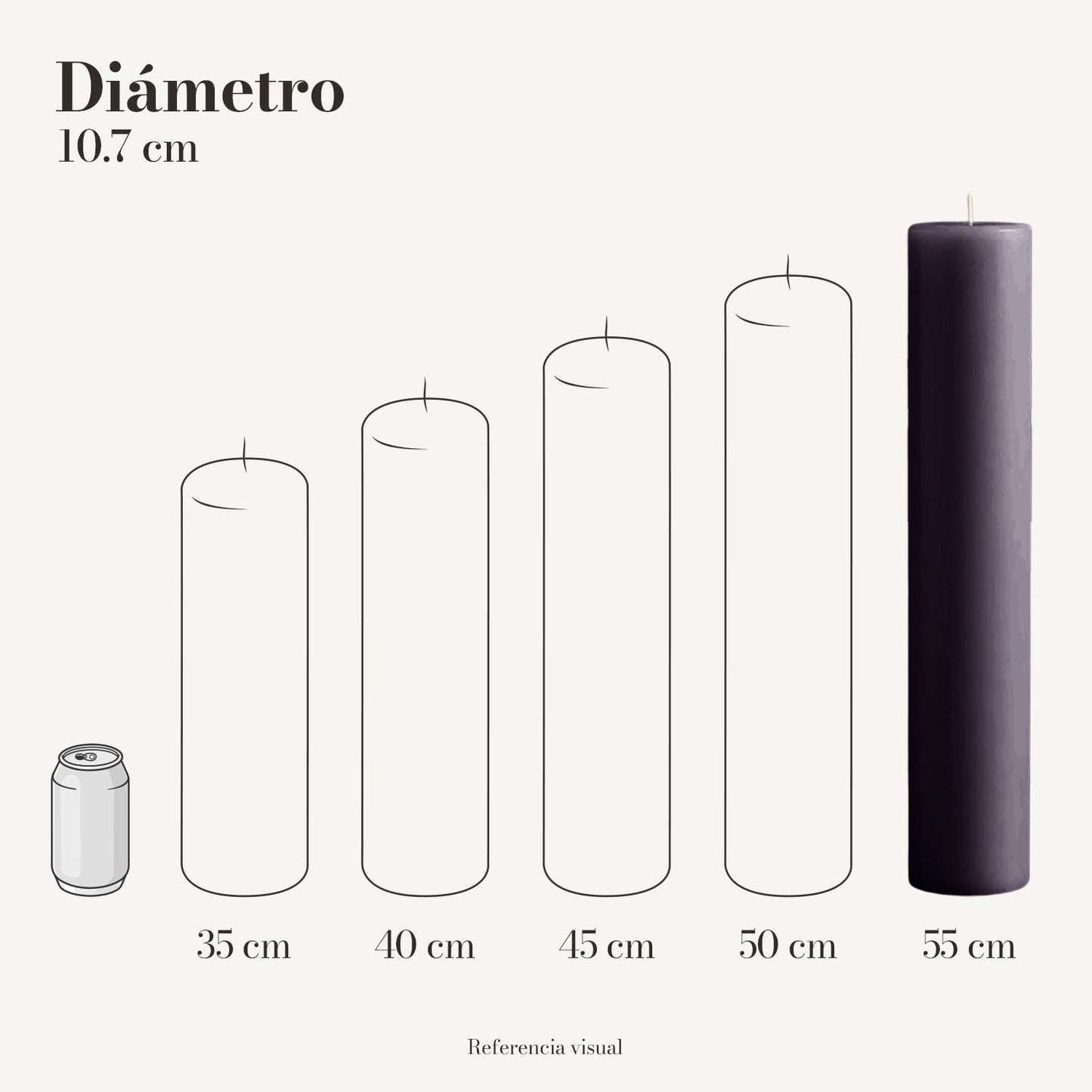 Cirio Morado Oscuro 10.7 cm 55 cm