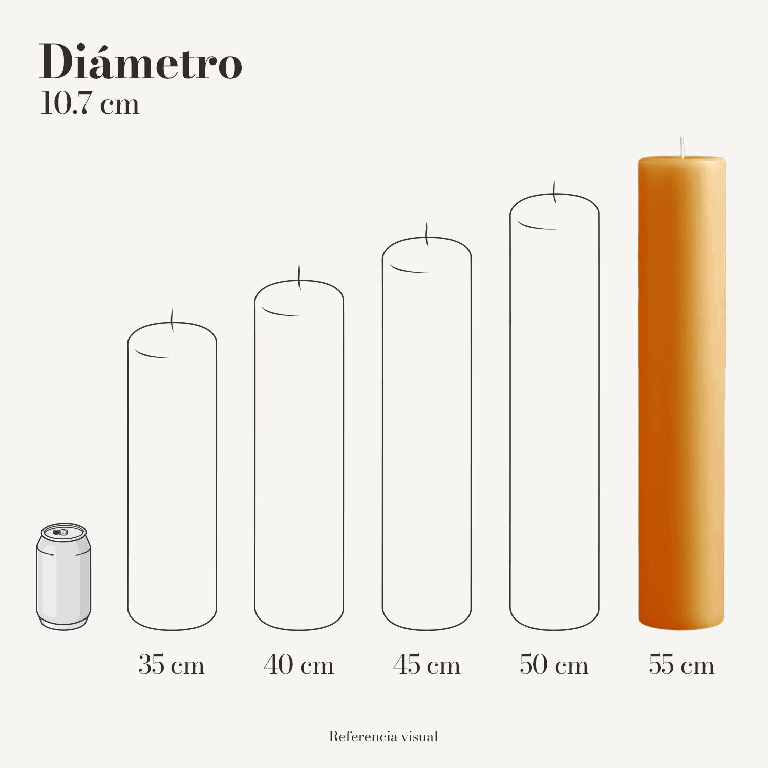 Cirio Naranja 10.7 cm 55 cm
