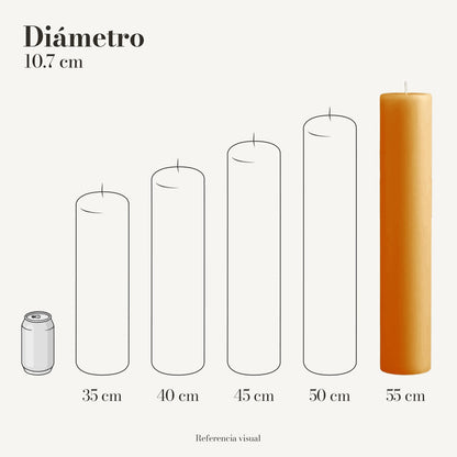Cirio Naranja 10.7 cm 55 cm