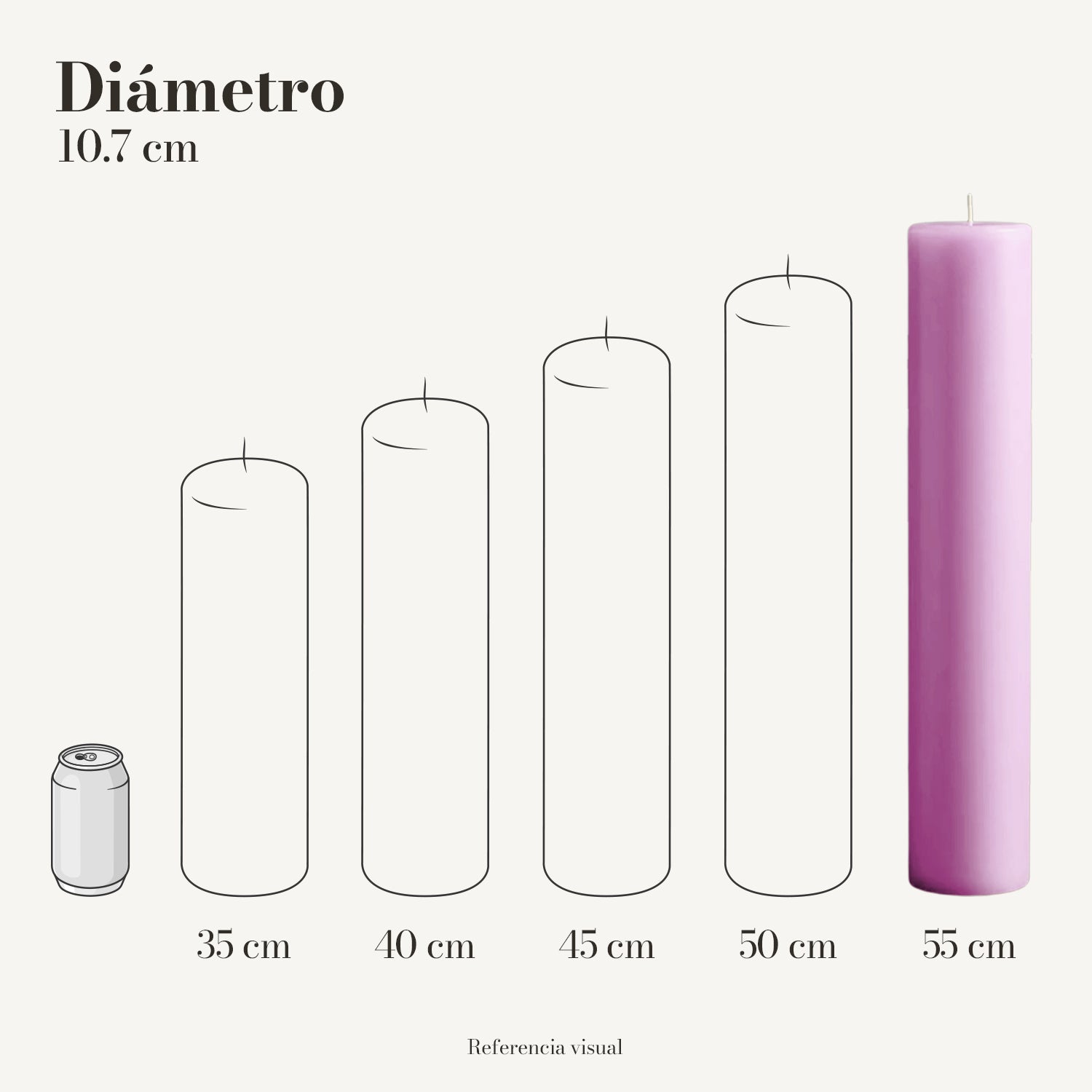 Cirio rosa mexicano 10.7 cm diámetro - La Vela Amaltea