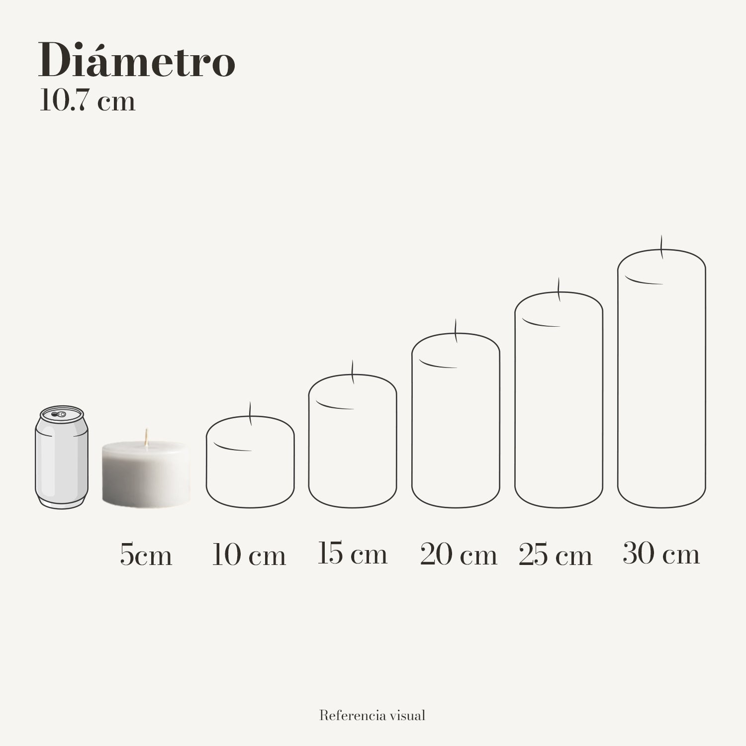 Cirio blanco 10.7 cm diámetro - La Vela Amaltea