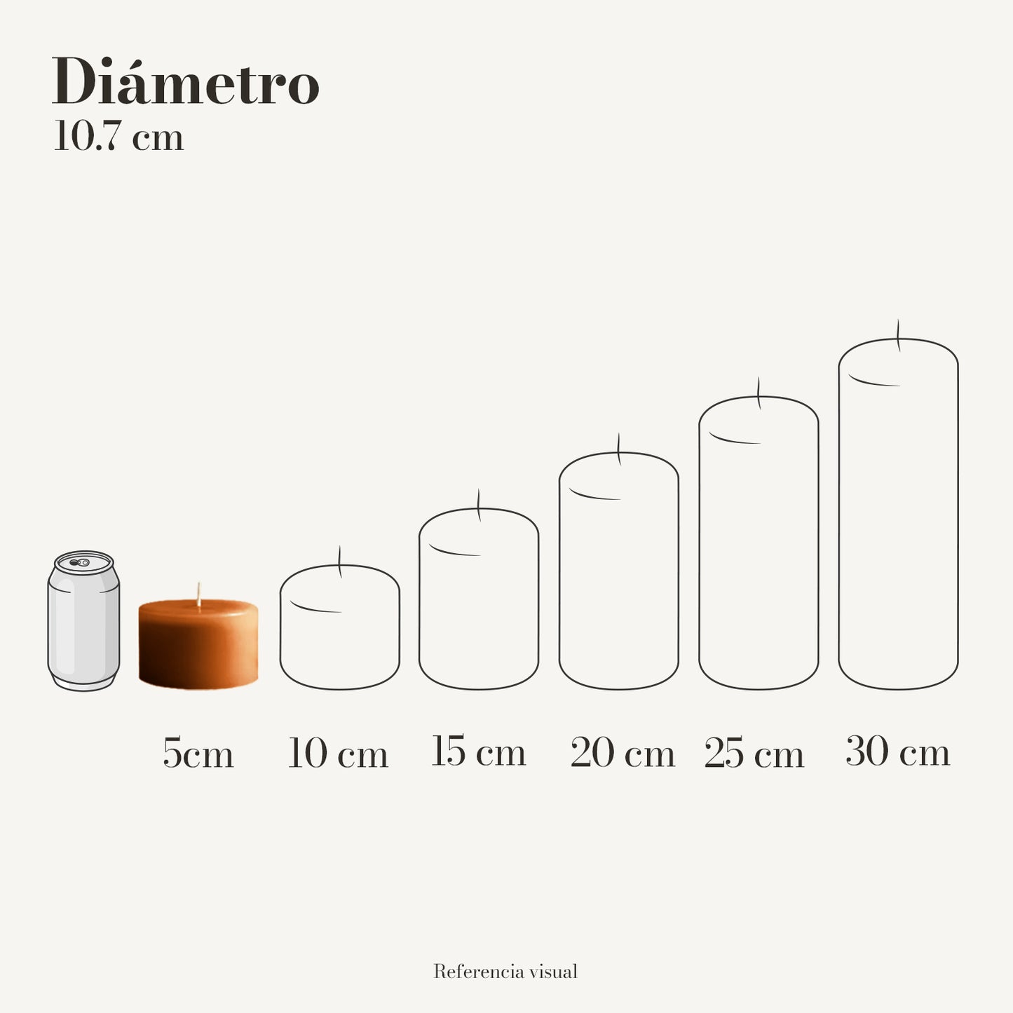 Cirio naranja ocre 10.7 cm diámetro - La Vela Amaltea