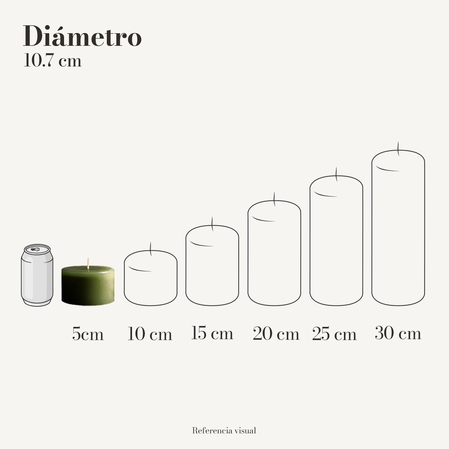 Cirio verde pino 10.7 cm diámetro - La Vela Amaltea
