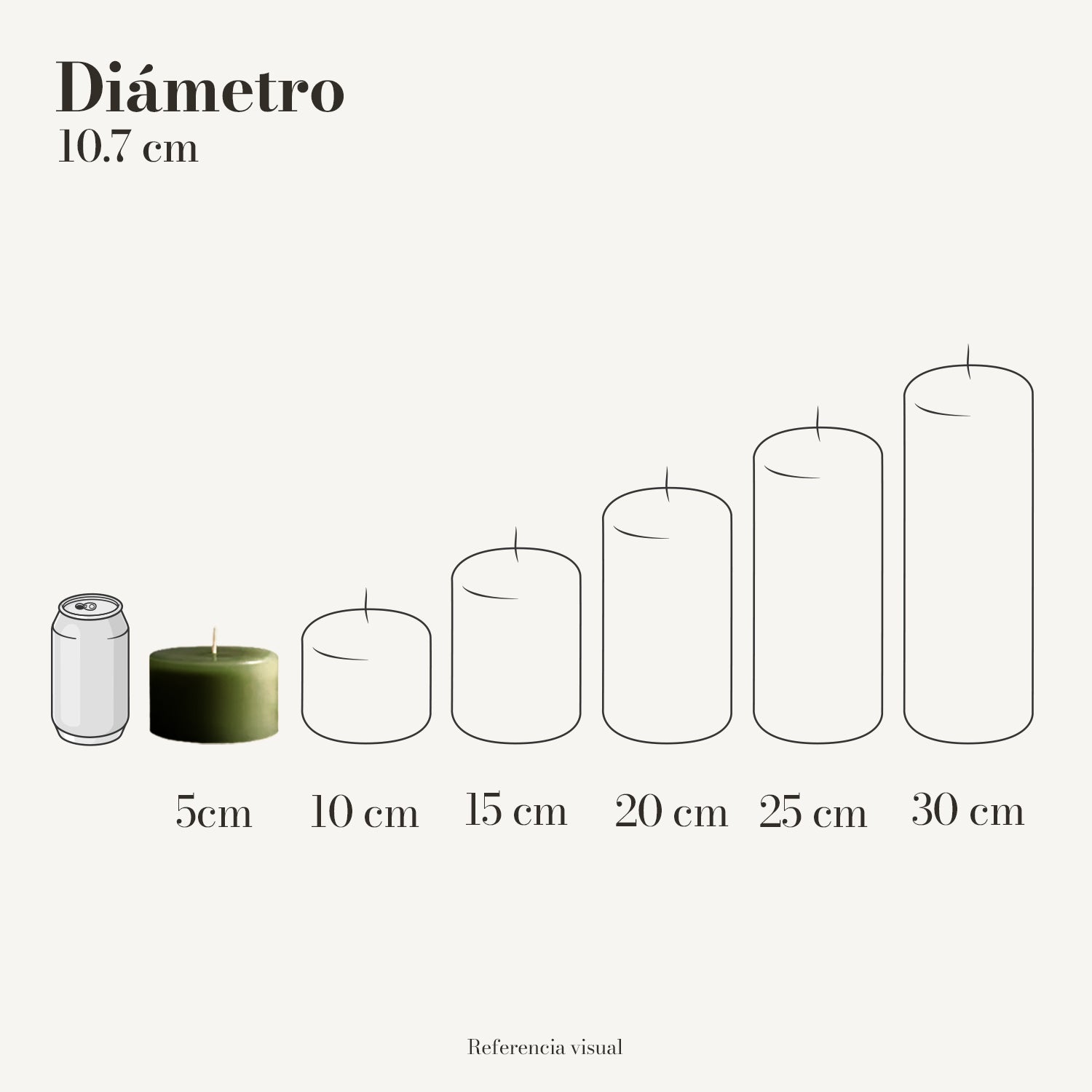 Cirio verde pino 10.7 cm diámetro - La Vela Amaltea