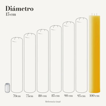Cirio amarillo intenso 15 cm diámetro - La Vela Amaltea