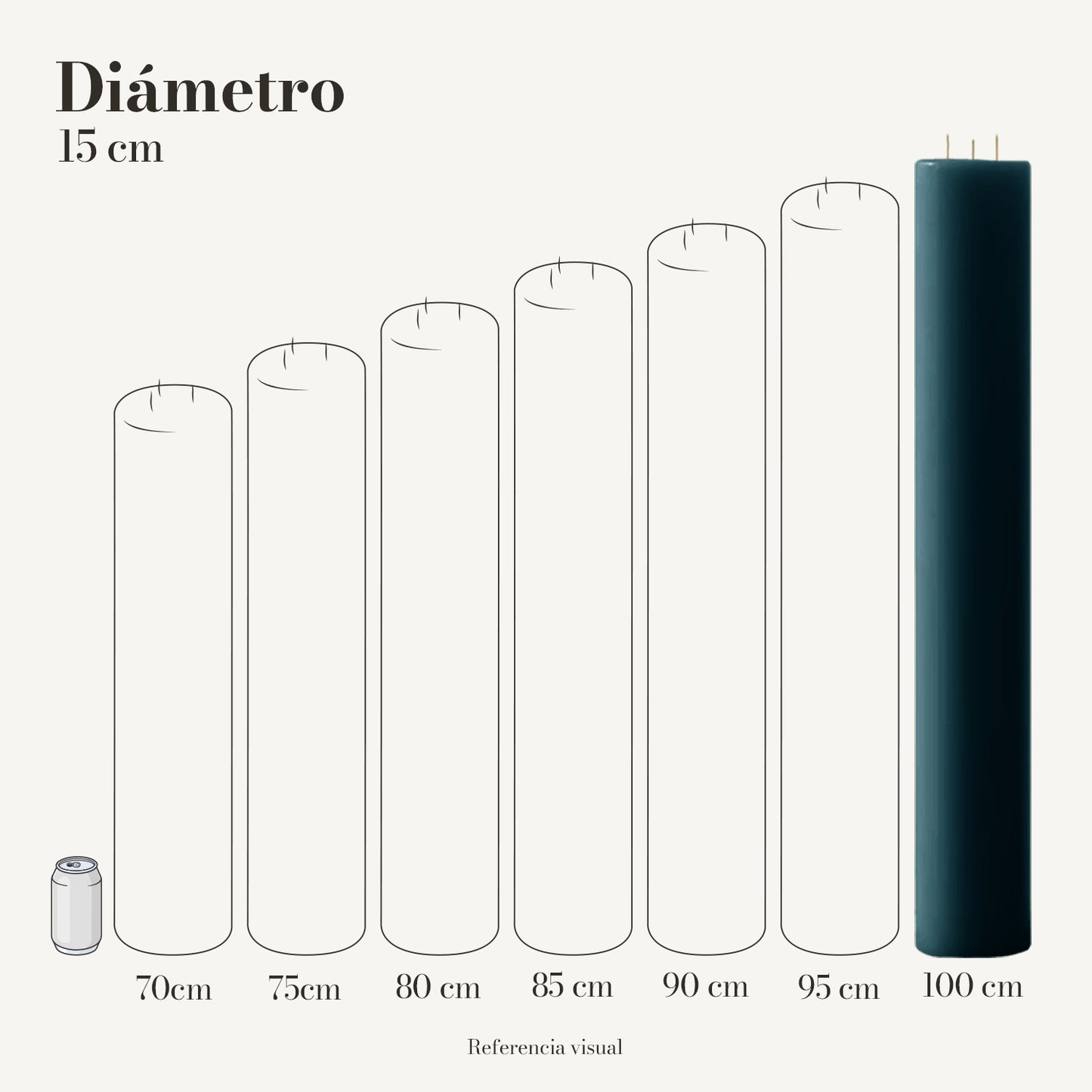 Cirio aqua 15 cm diámetro - La Vela Amaltea