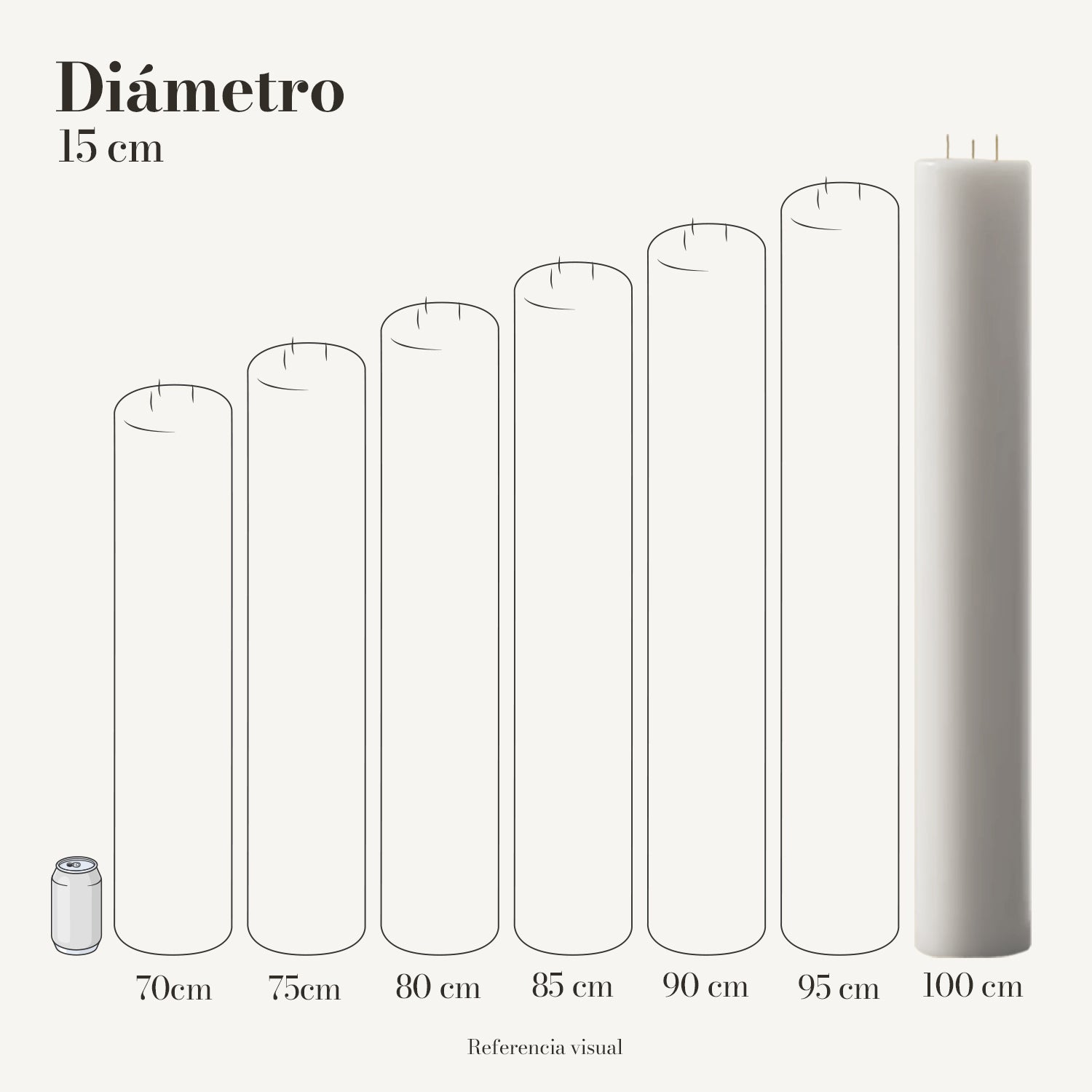 Cirio blanco 15 cm diámetro - La Vela Amaltea