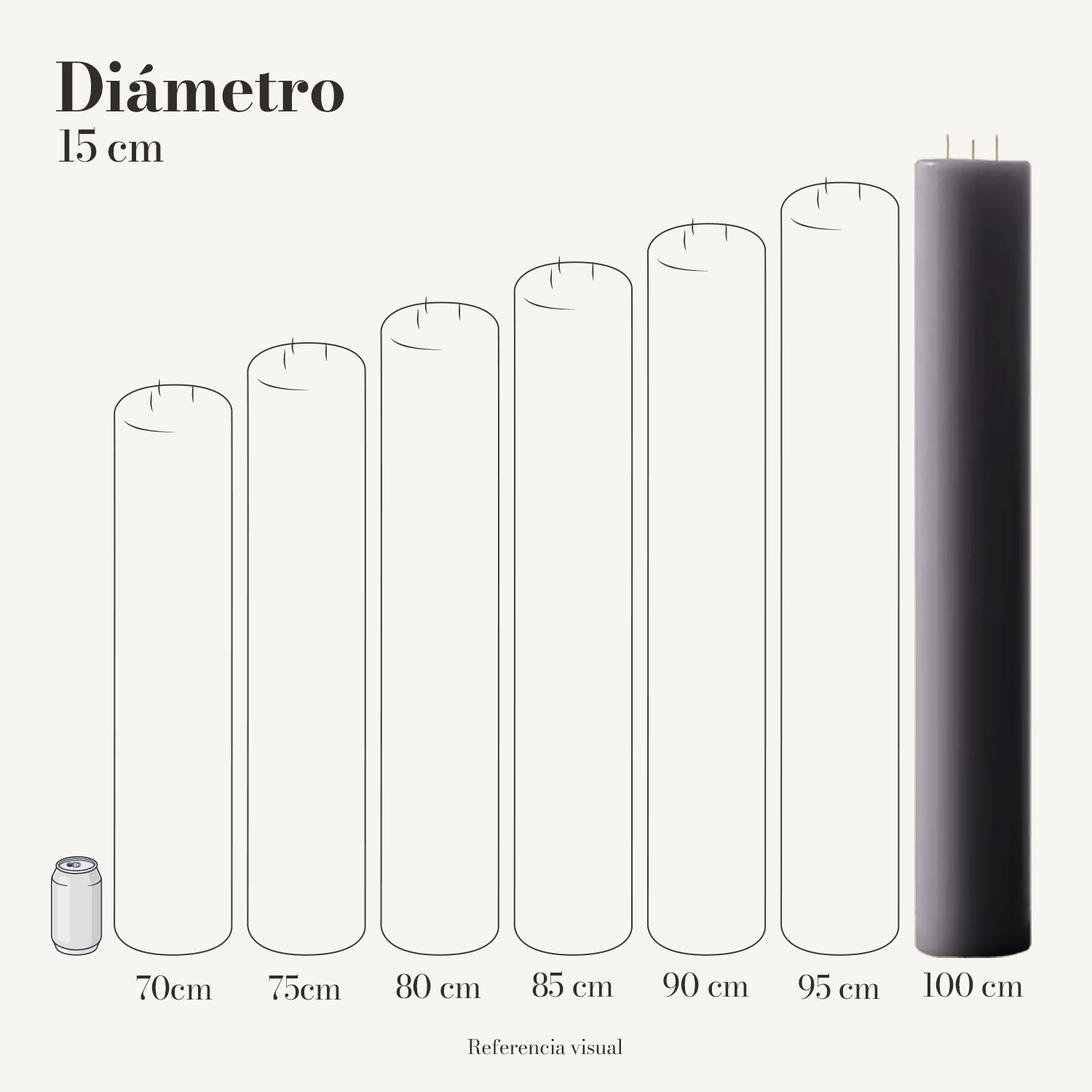 Cirio gris 15 cm diámetro - La Vela Amaltea