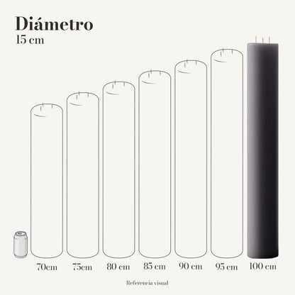 Cirio gris 15 cm diámetro - La Vela Amaltea