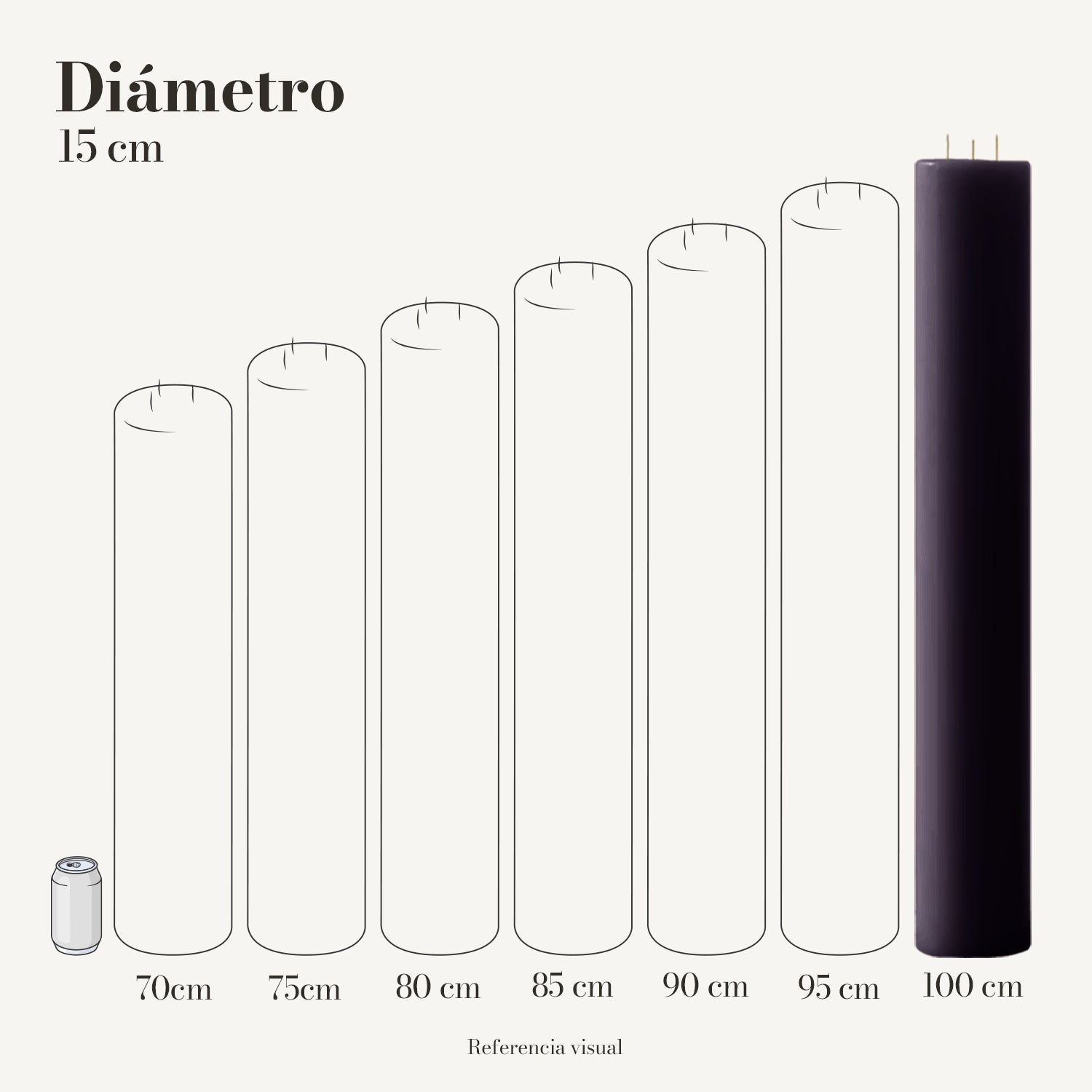 Cirio morado oscuro 15 cm diámetro - La Vela Amaltea