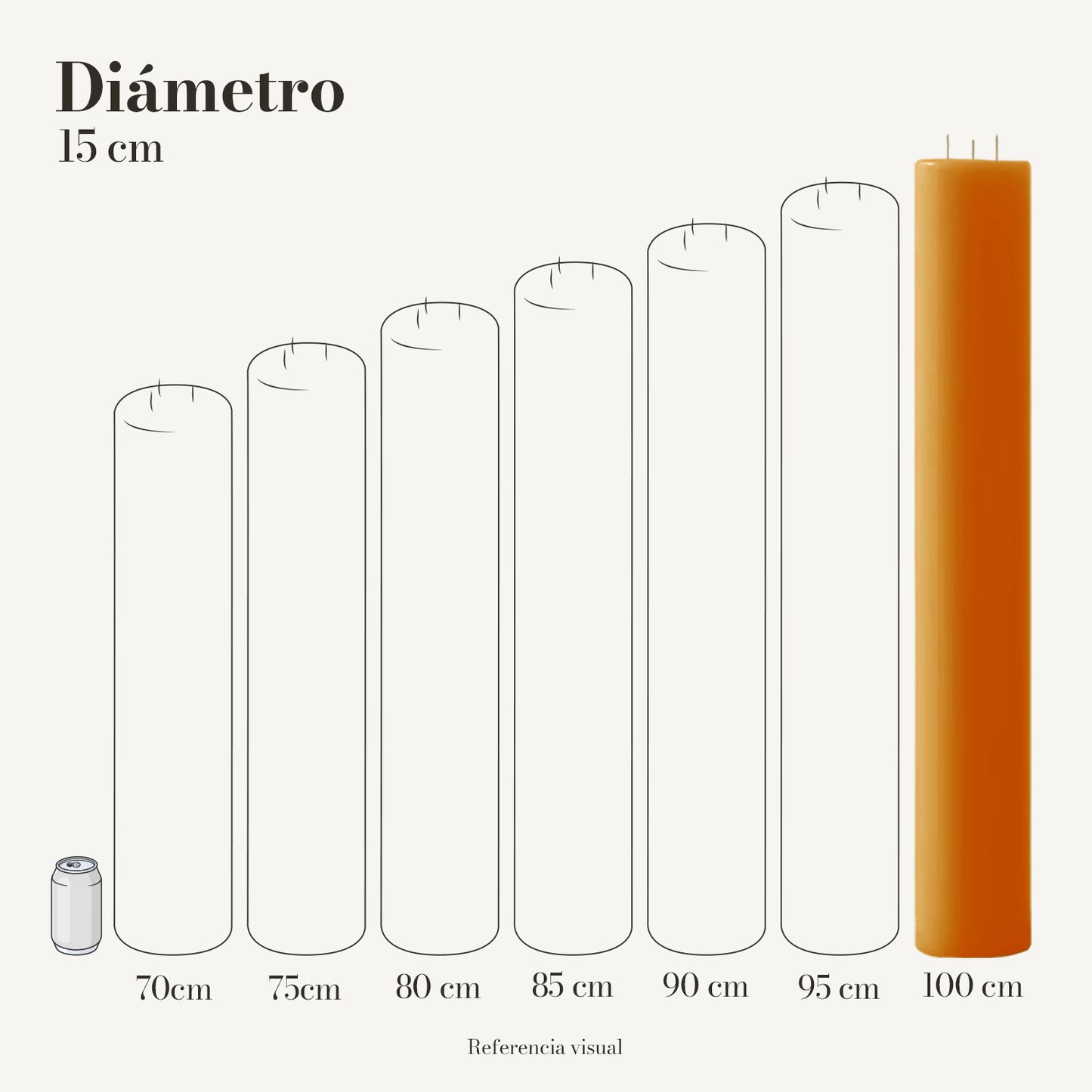 Cirio naranja 15 cm diámetro - La Vela Amaltea