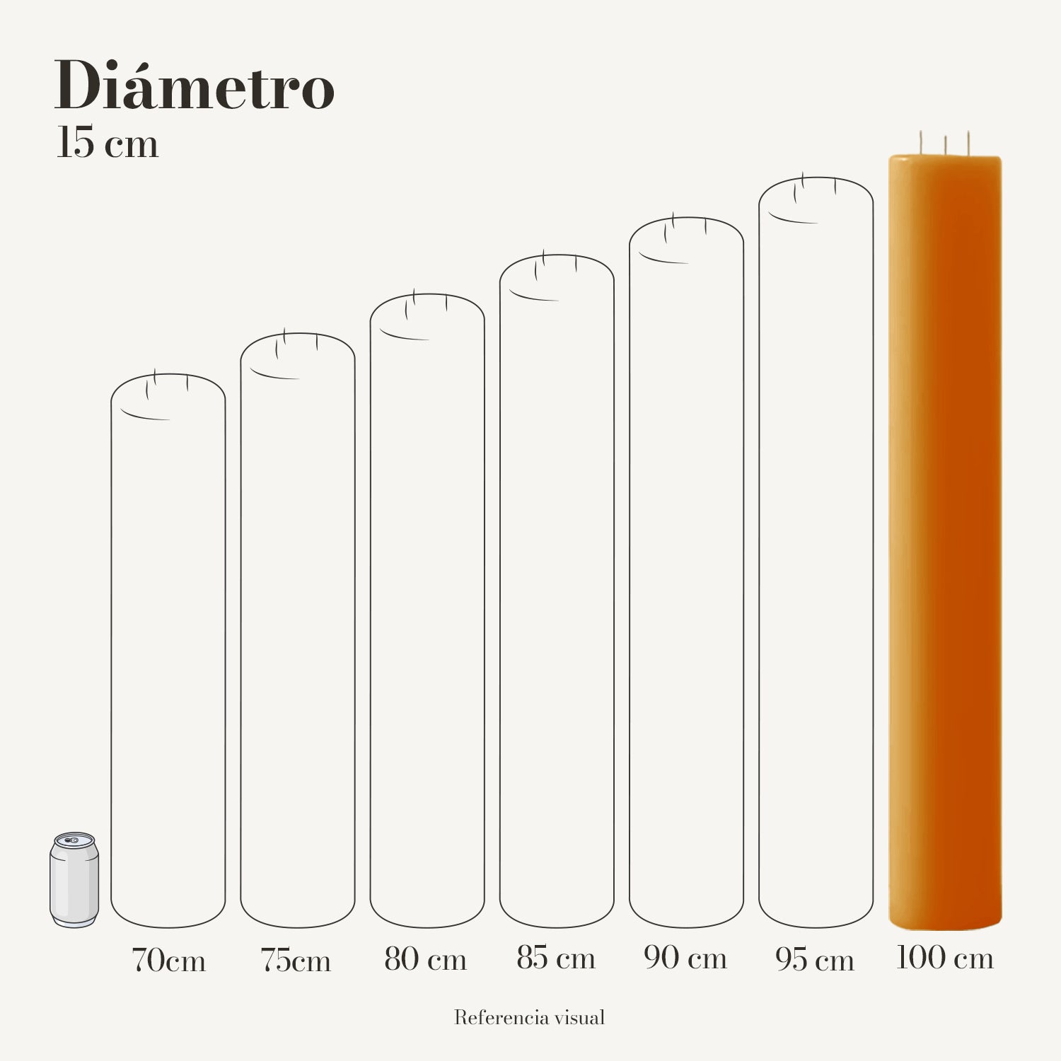 Cirio naranja 15 cm diámetro - La Vela Amaltea