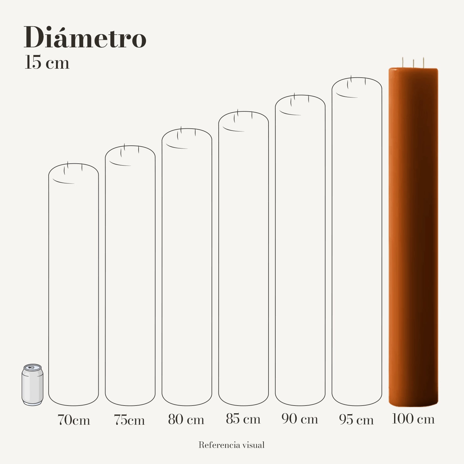 Cirio naranja ocre 15 cm diámetro - La Vela Amaltea