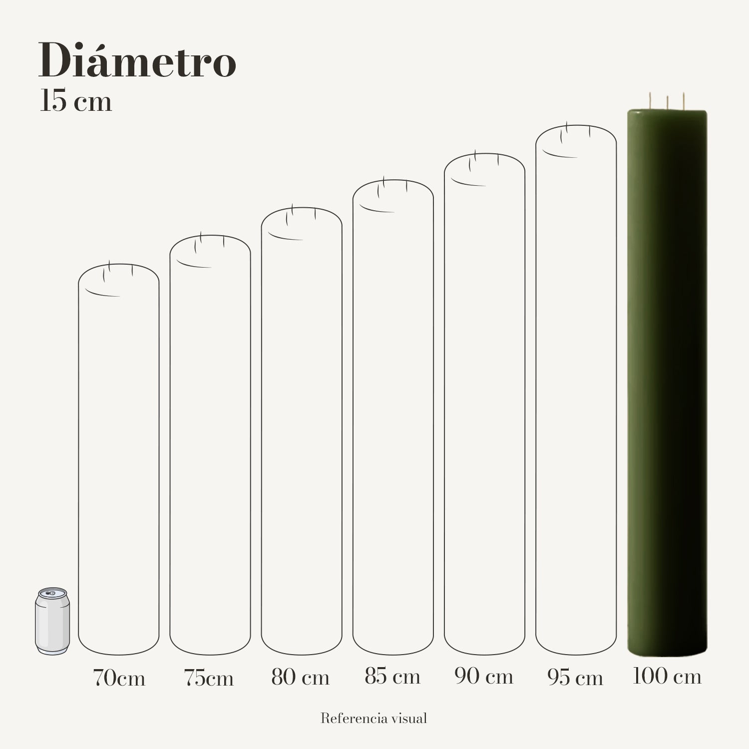 Cirio verde pino 15 cm diámetro - La Vela Amaltea