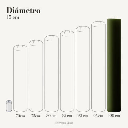 Cirio verde pino 15 cm diámetro - La Vela Amaltea