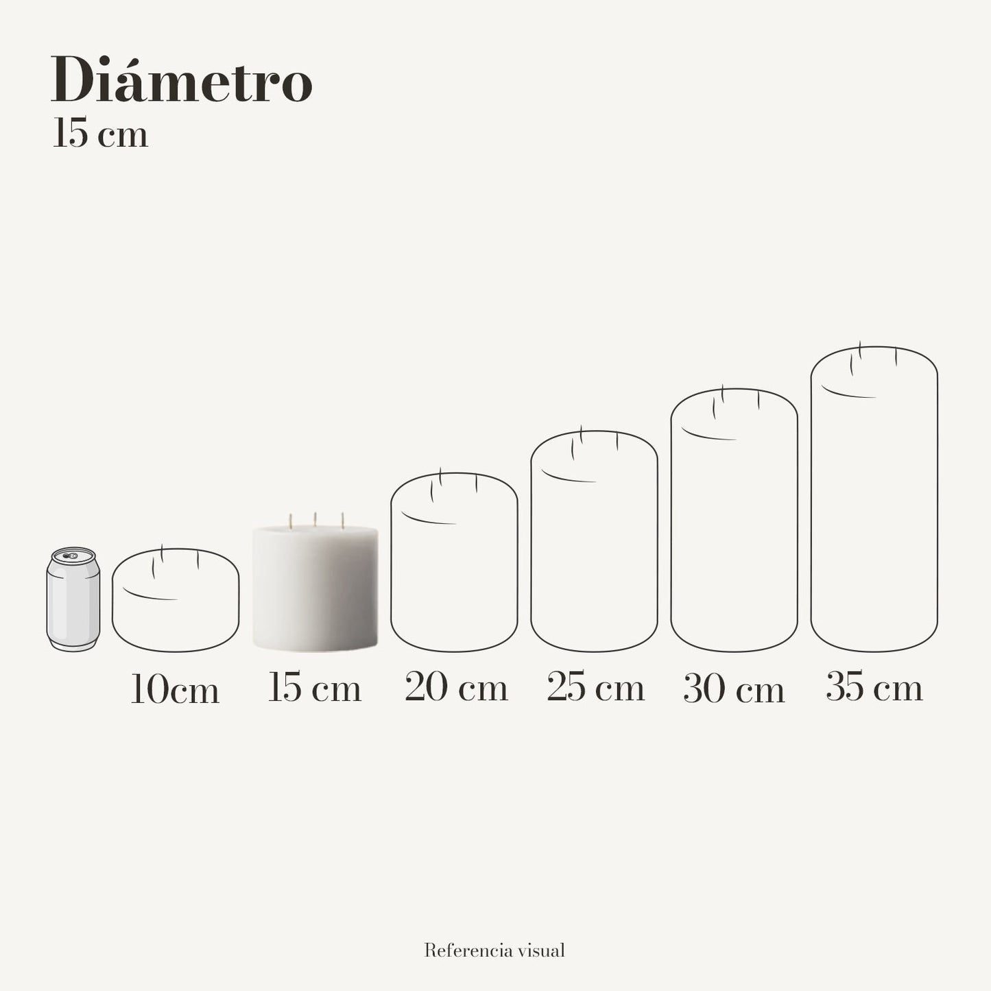 Cirio Blanco 15 cm 15 cm