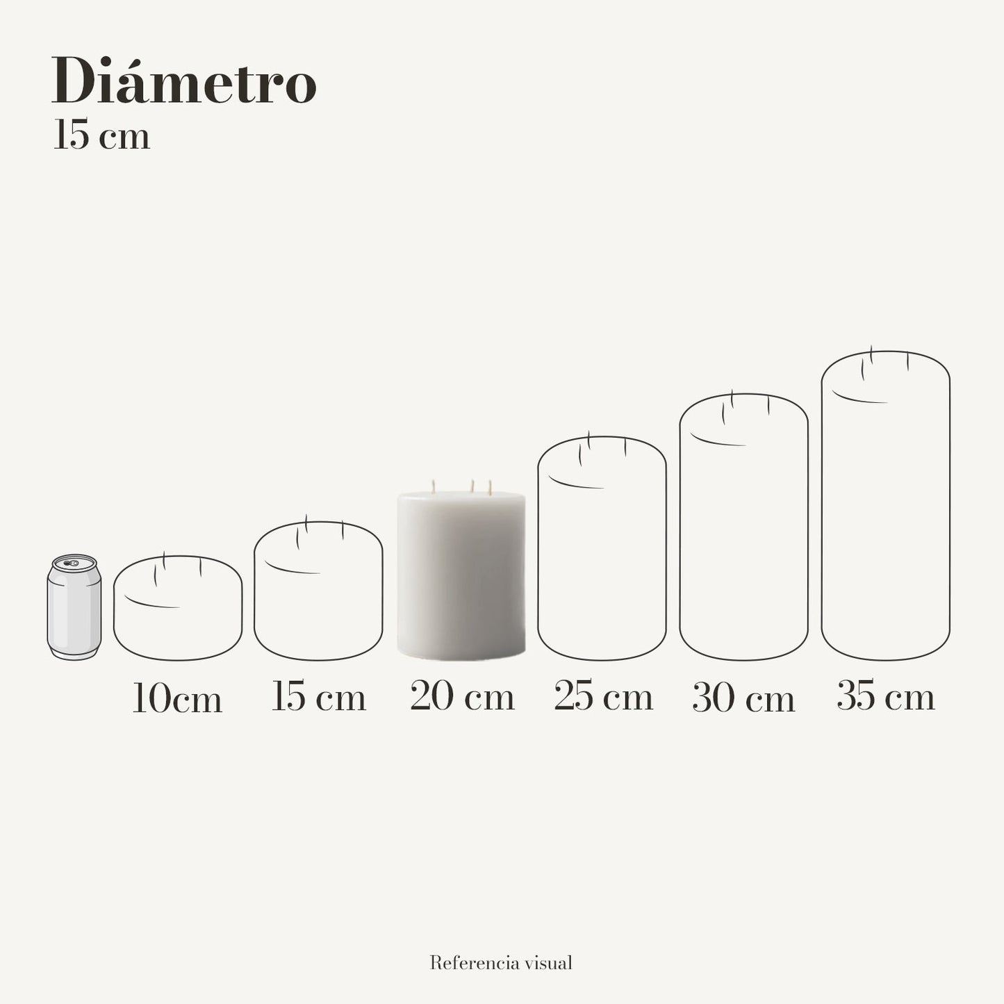 Cirio Blanco 15 cm 20 cm