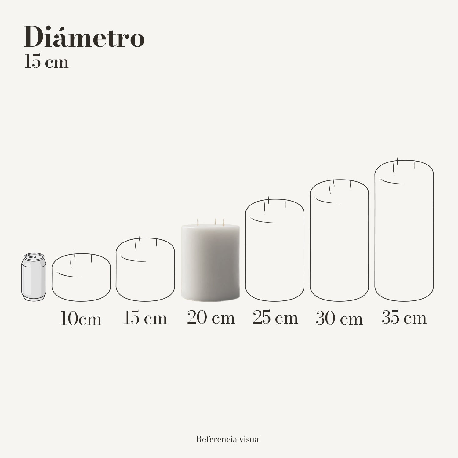 Cirio Blanco 15 cm 20 cm