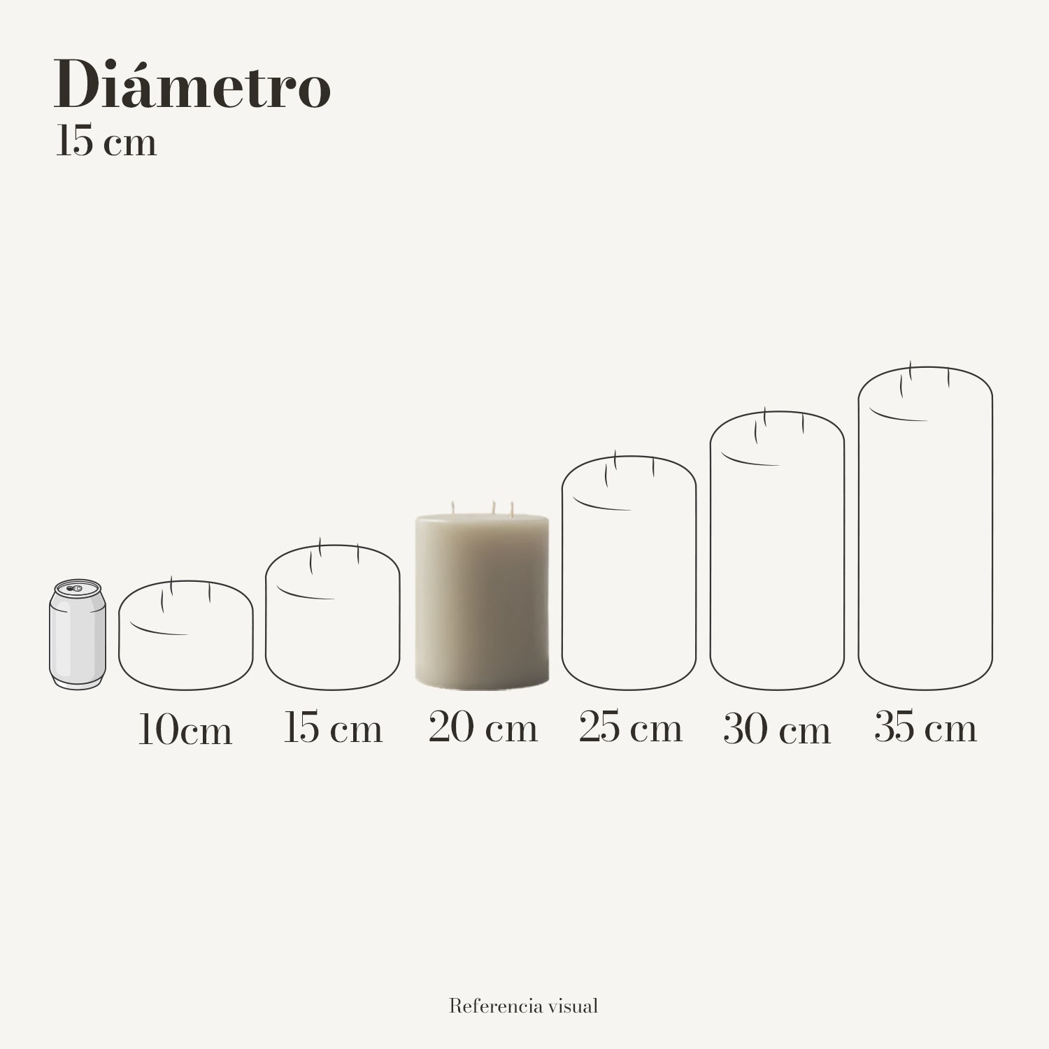 Cirio marfil 15 cm diámetro - La Vela Amaltea