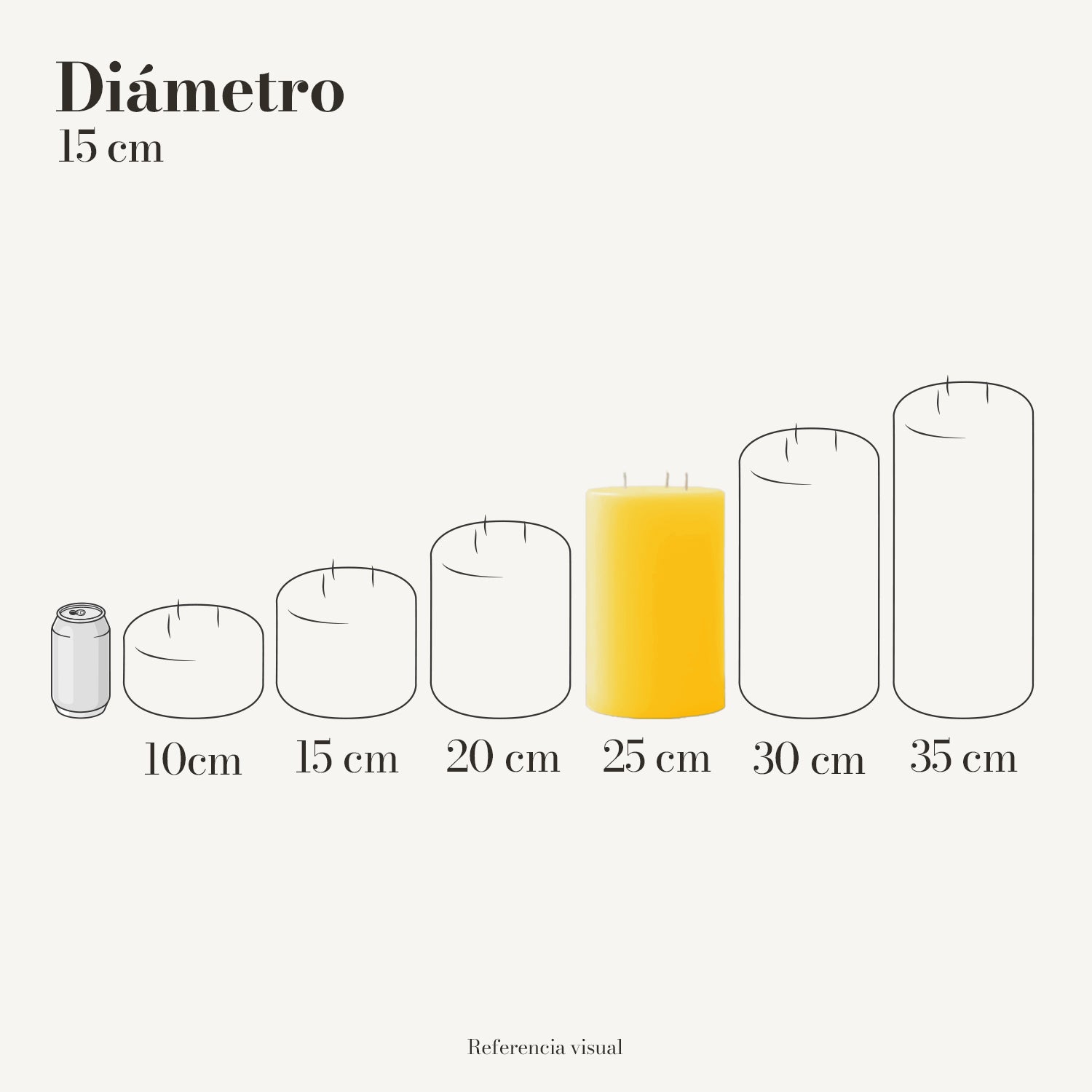 Cirio amarillo intenso 15 cm diámetro - La Vela Amaltea