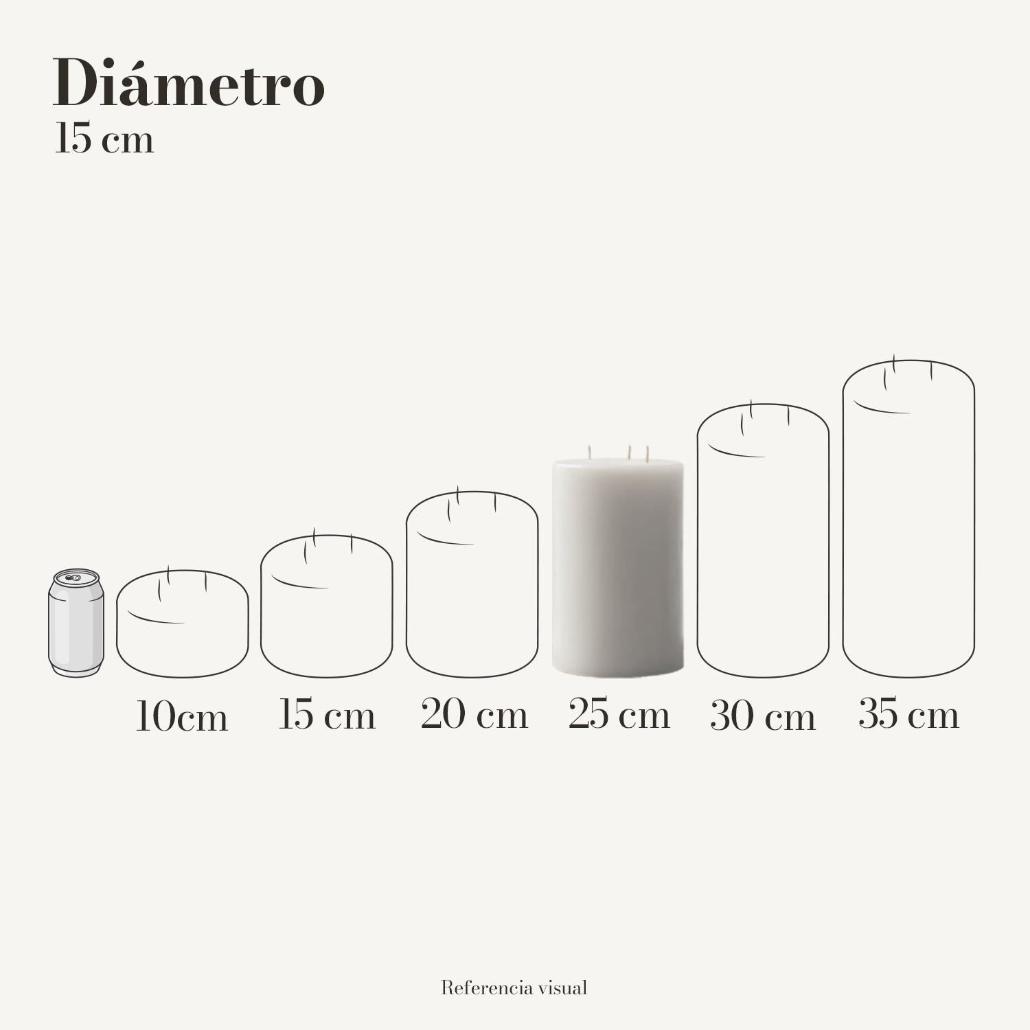 Cirio blanco 15 cm diámetro - La Vela Amaltea