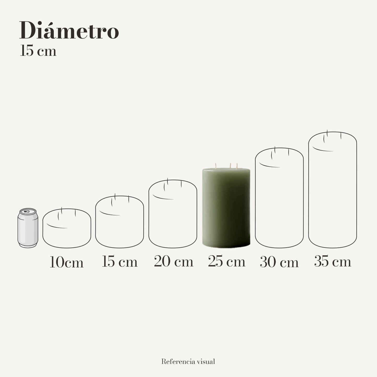 Cirio pistache 15 cm diámetro - La Vela Amaltea