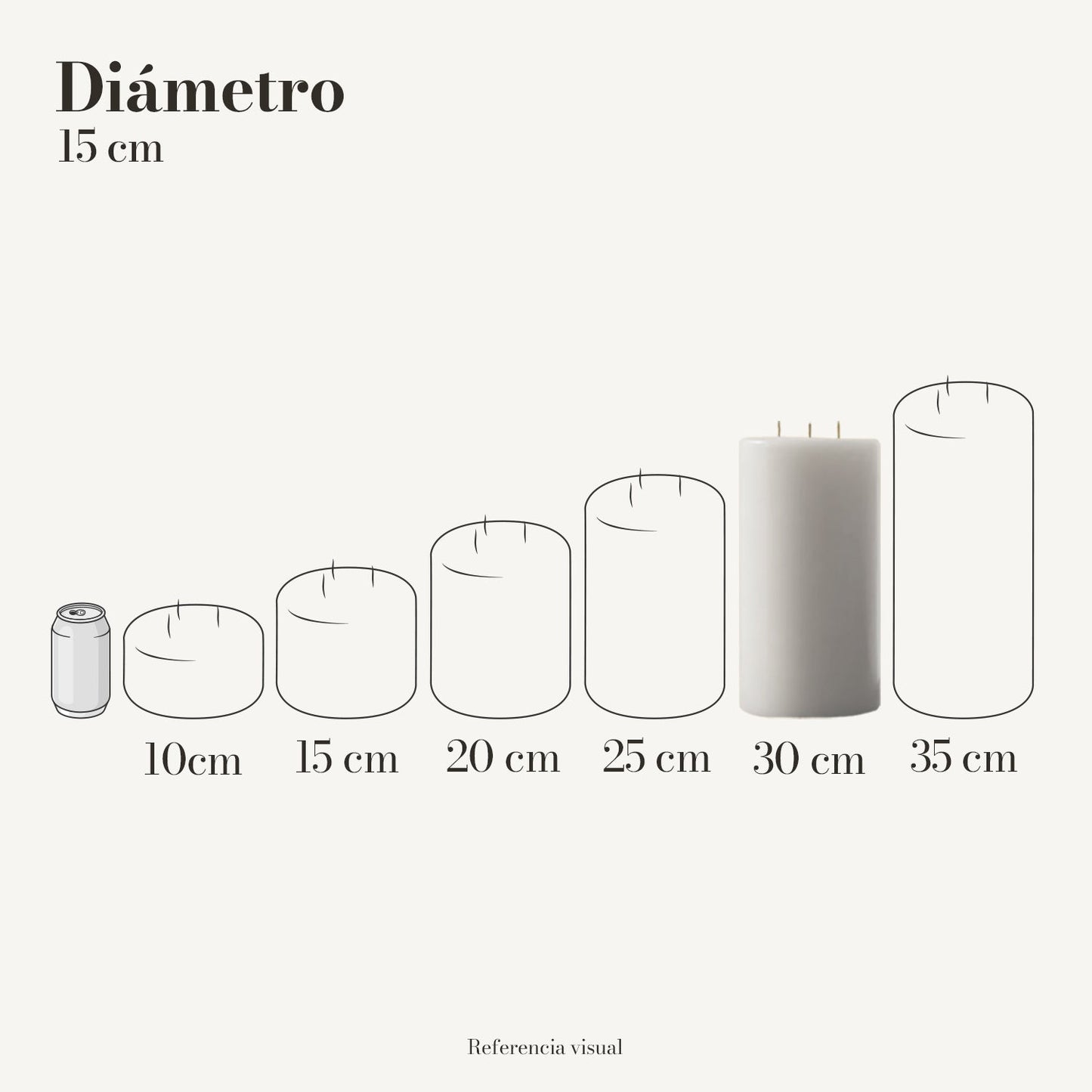 Cirio Blanco 15 cm 30 cm