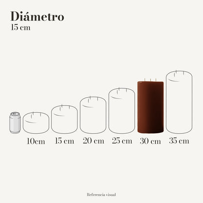 Cirio café oscuro 15 cm diámetro - La Vela Amaltea
