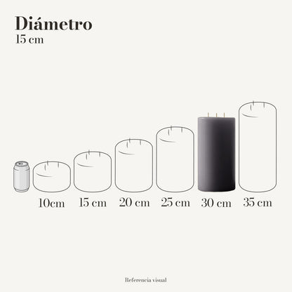 Cirio gris 15 cm diámetro - La Vela Amaltea
