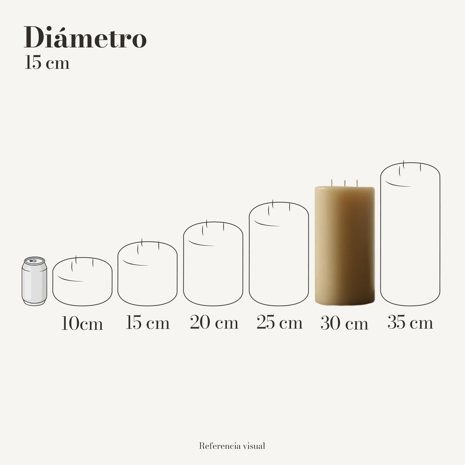 Cirio natural 15 cm diámetro - La Vela Amaltea
