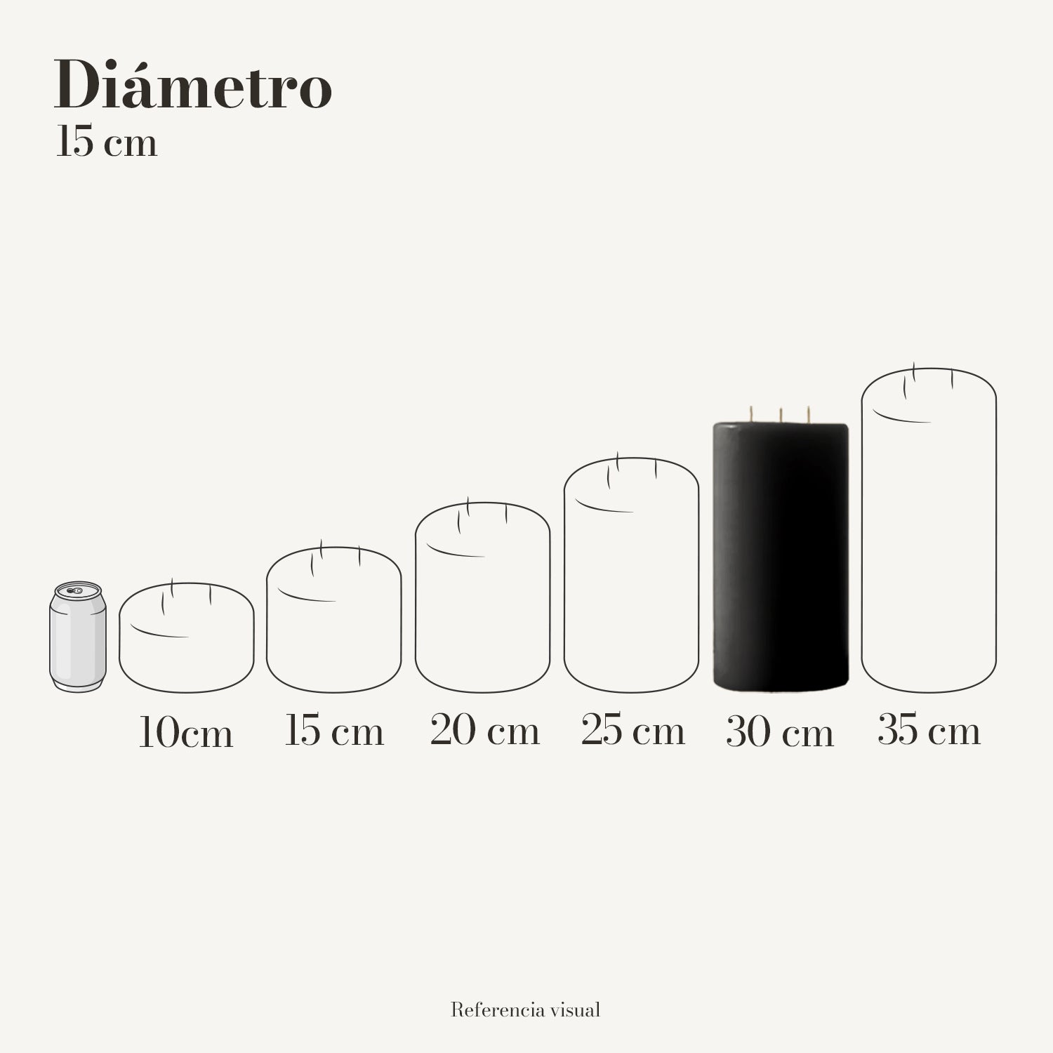 Cirio negro 15 cm diámetro - La Vela Amaltea