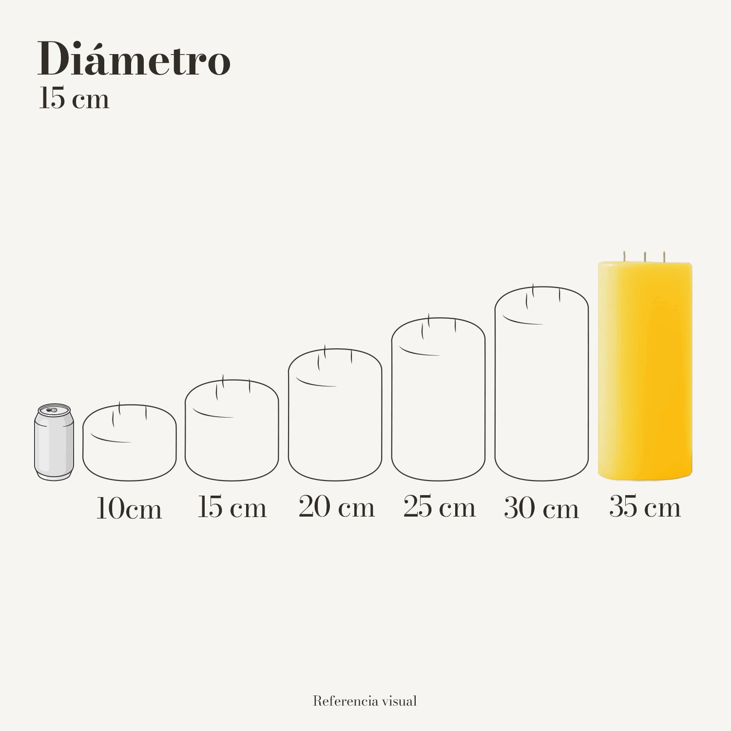 Cirio amarillo intenso 15 cm diámetro - La Vela Amaltea