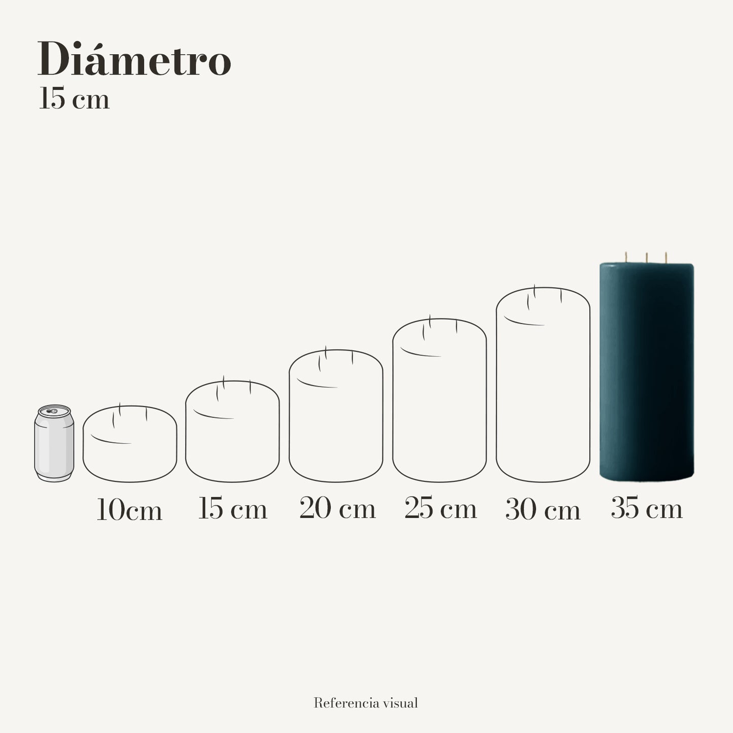 Cirio aqua 15 cm diámetro - La Vela Amaltea