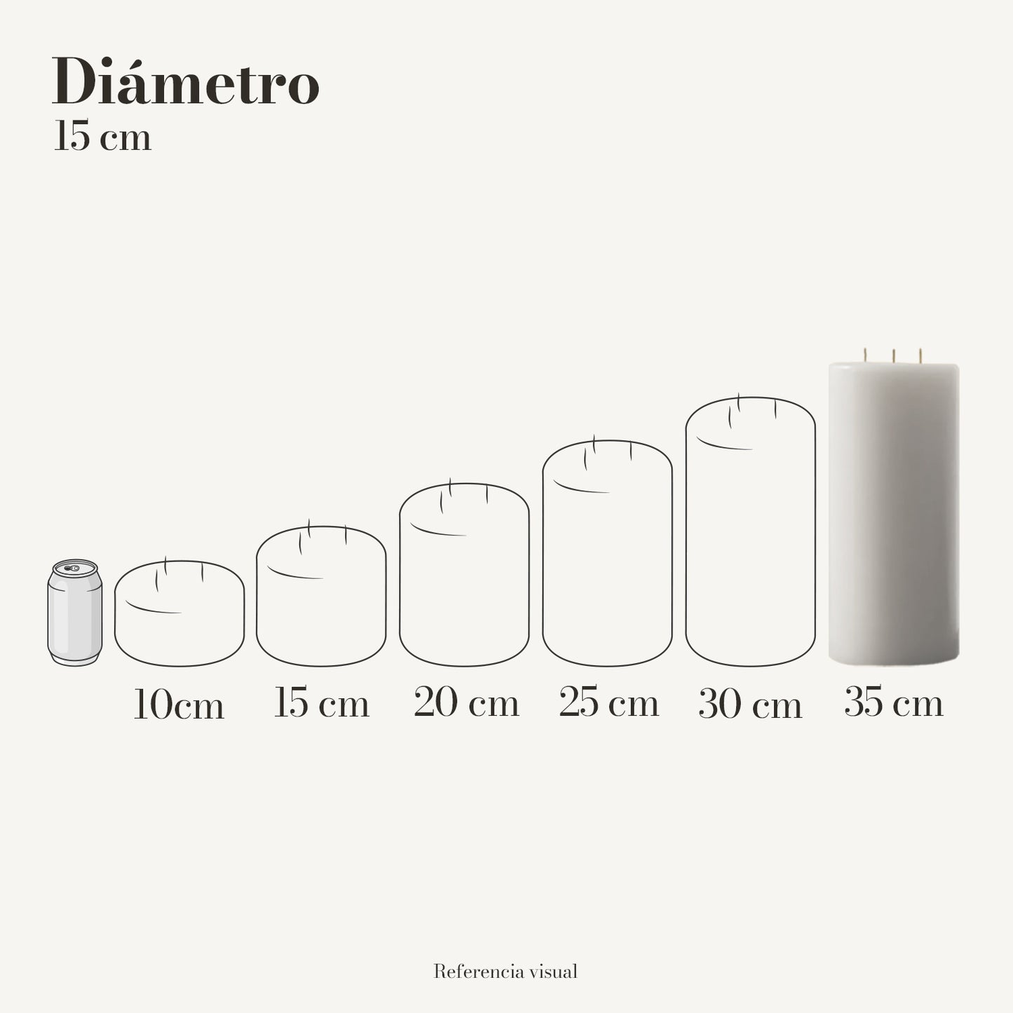 Cirio blanco 15 cm diámetro - La Vela Amaltea