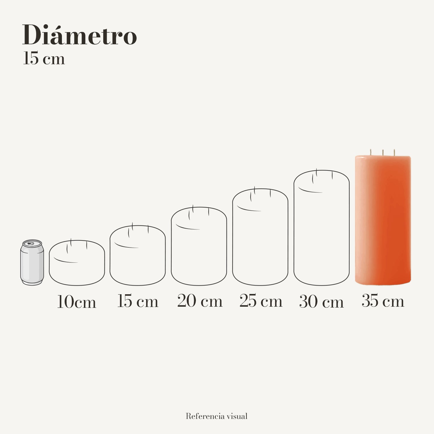 Cirio melón 15 cm diámetro - La Vela Amaltea