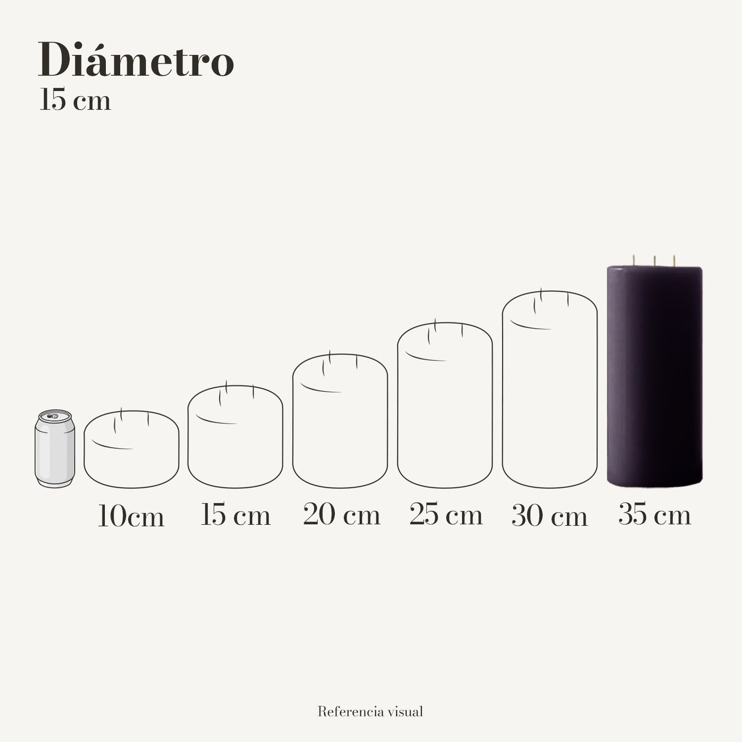 Cirio morado oscuro 15 cm diámetro - La Vela Amaltea
