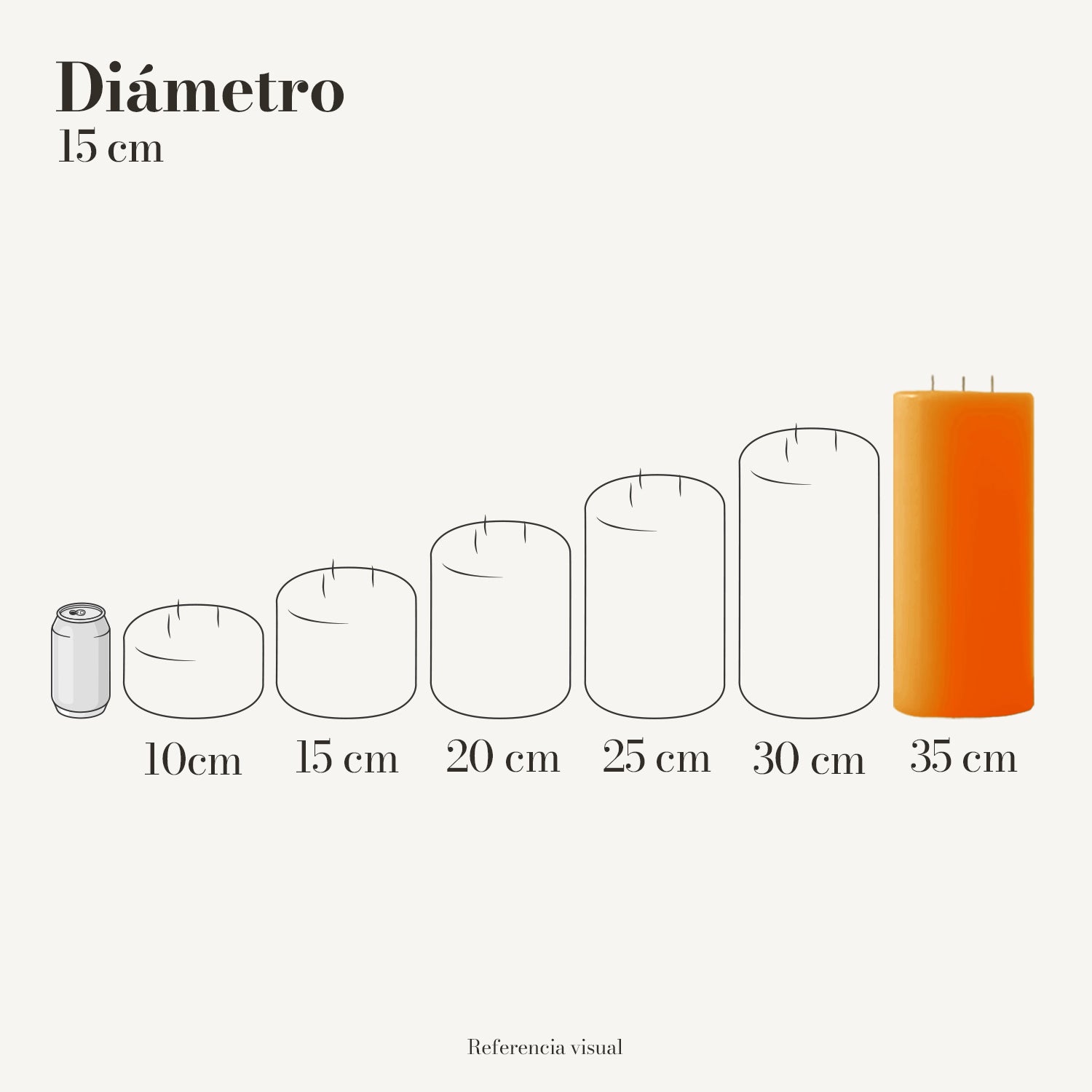 Cirio naranja 15 cm diámetro - La Vela Amaltea