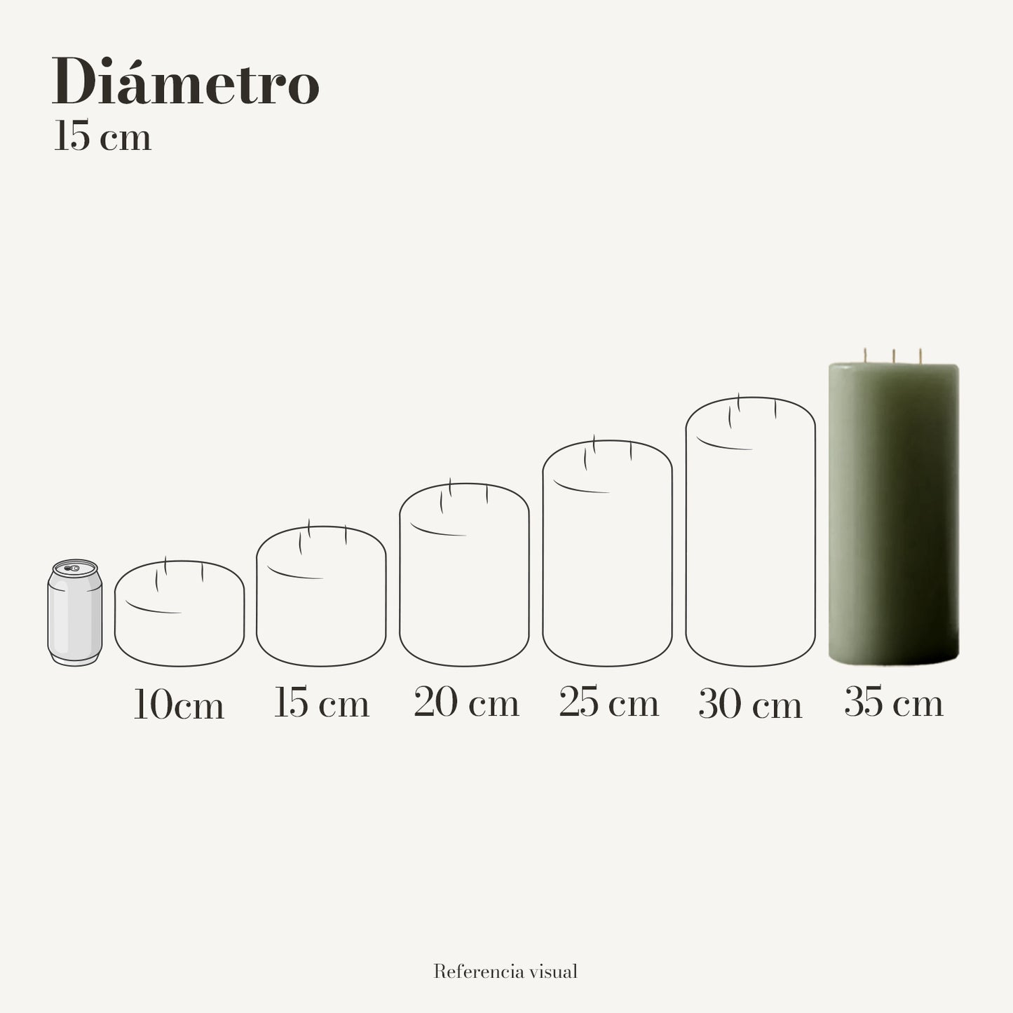 Cirio pistache 15 cm diámetro - La Vela Amaltea