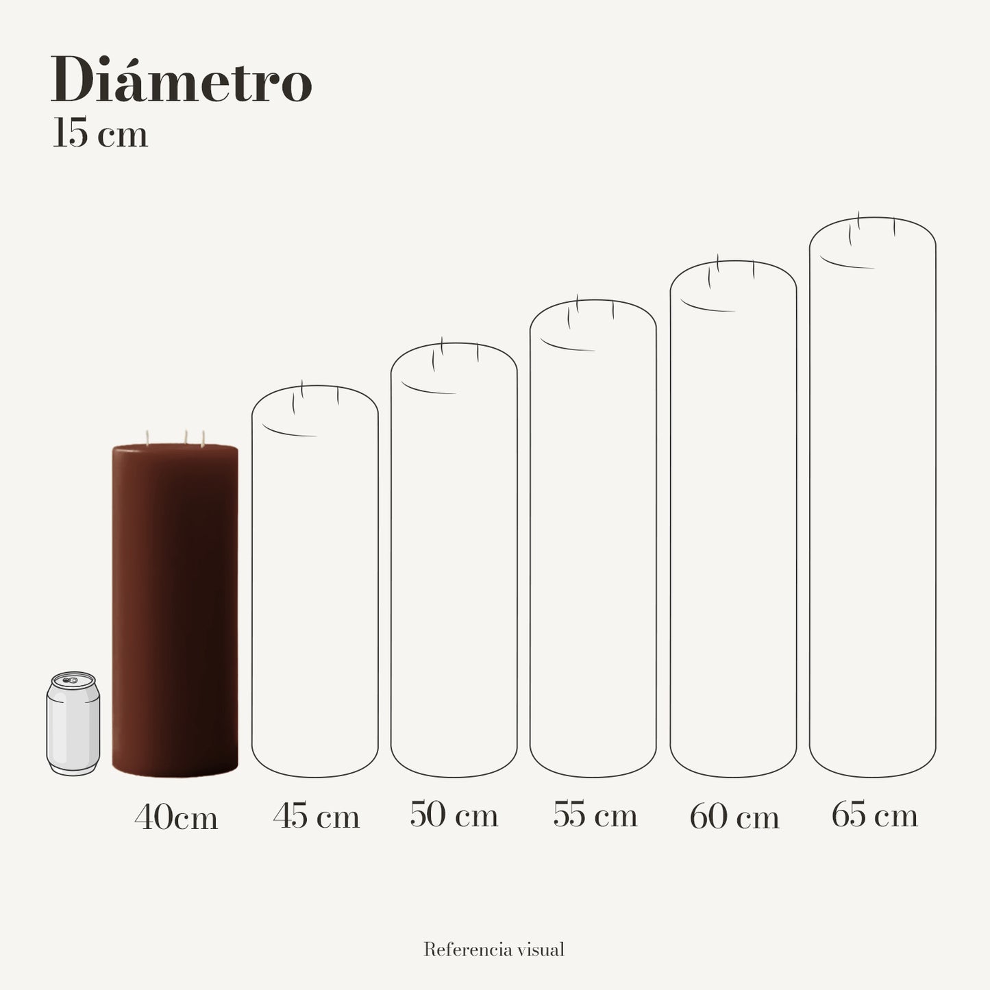 Cirio café oscuro 15 cm diámetro - La Vela Amaltea