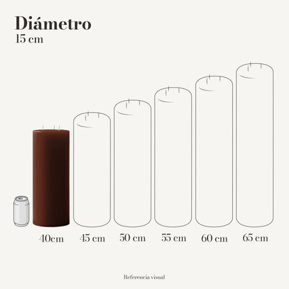 Cirio café oscuro 15 cm diámetro - La Vela Amaltea
